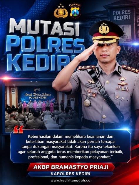 Kapolda Jatim Rotasi Besar-besaran di Polres Kediri, Ini Pesan Tegas Kapolres